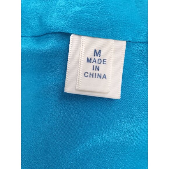 Rebecca Minkoff Turquoise 100% Silk Becky Jacket Medium New w/ Flaw $328 Retail - Picture 8 of 9